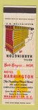 Matchbook Cover - Hotel Harrington Washington DC