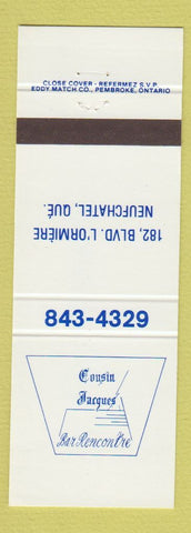 Matchbook Cover - Cousin Jacques Bar Neufchatel QC