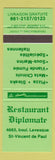 Matchbook Cover - Restaurant Diplomate St Vincent de Paul QC
