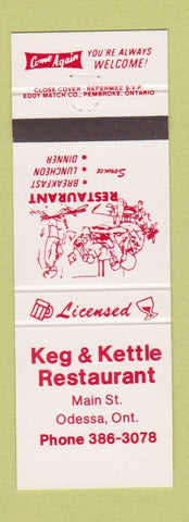 Matchbook Cover - Keg and Kettle Restaurant Odessa ON