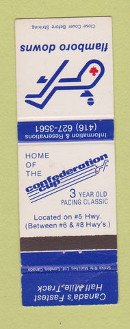Matchbook Cover - Flamboro Downs Horse Harness Racing