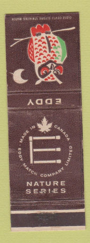 Matchbook Cover - Eddy Matches Nature Series Owl WEAR