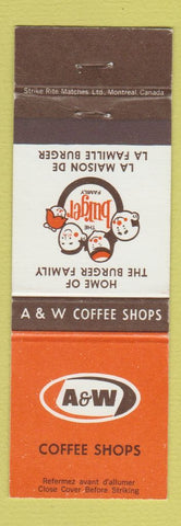 Matchbook Cover - A&W Coffee Shops QC