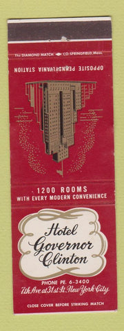 Matchbook Cover - Hotel Governor Clinton New York City