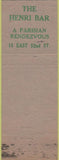 Matchbook Cover - Henri Confiseur French Restaurant New York City
