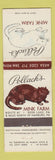 Matchbook Cover - Pollack's Mink Farm Hamburg Deer Lake PA