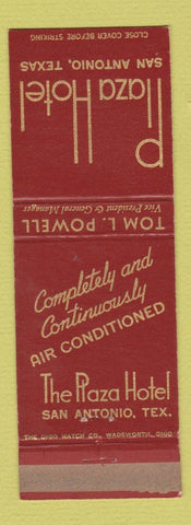Matchbook Cover - Plaza Hotel San Antonio TX