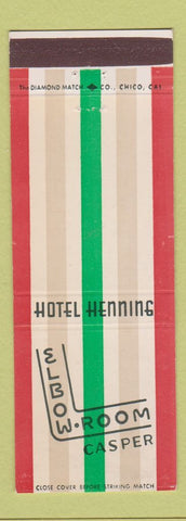 Matchbook Cover - Elbow Room Hotel Henning Casper WY
