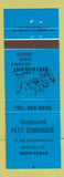 Matchbook Cover - Restaurant Petit Dominique QC