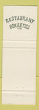 Matchbook Cover - Restaurant Romantico ST Jean QC Montreal