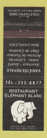 Matchbook Cover - Restaurant Elephant Blanc QC