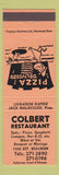Matchbook Cover - Colbert Restaurant QC