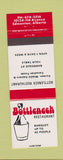 Matchbook Cover - Bottleneck Restaurant Edmonton AB
