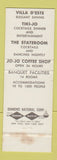 Matchbook Cover - Villa D'Este Restaurant Hotel Miramar Santa Monica CA WEAR
