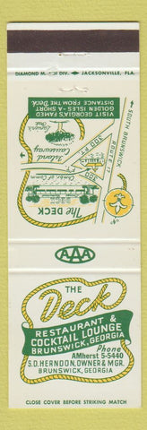 Matchbook Cover - Deck Restaurant Brunswick GA