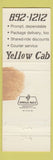 Matchbook Cover - Yellow Cab Taxi WEAR