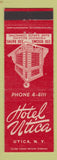 Matchbook Cover - Hotel Utica NY