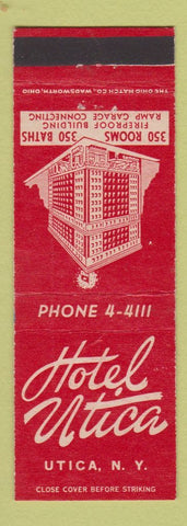 Matchbook Cover - Hotel Utica NY