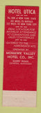 Matchbook Cover - Hotel Utica NY