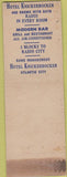Matchbook Cover - Hotel Knickerbocker New York City Federal