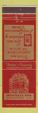 Matchbook Cover - Mitchell Inn Middletown NY