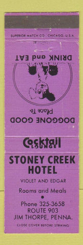 Matchbook Cover - Stoney Creek Hotel Jim Thorpe PA