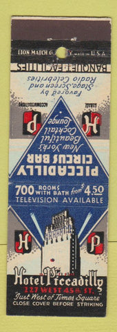 Matchbook Cover - Hotel Piccadilly New York City