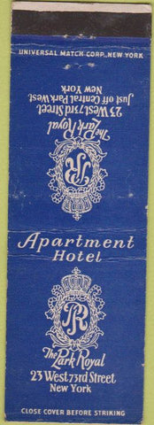 Matchbook Cover - The Park Hotel New York City
