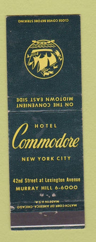 Matchbook Cover - Hotel Commodore New York City