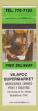 Matchbook Cover - Vilafoz Grocery Bradford ON pinup