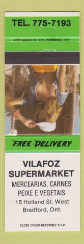Matchbook Cover - Vilafoz Grocery Bradford ON pinup