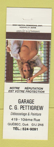 Matchbook Cover - Garage CG Pettigrew Quebec QC pinup