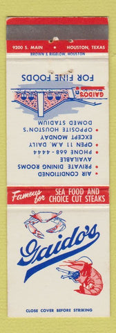 Matchbook Cover - Gaido's Restaurant Galveston TX