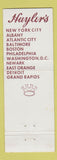 Matchbook Cover - Huyler's Restaurants