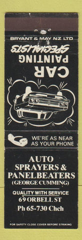 Matchbook Cover - Auto Sprayers Paint New Zealand WEAR