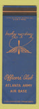 Matchbook Cover - Atlanta Army Air Base GA WWII SAMPLE WEAR