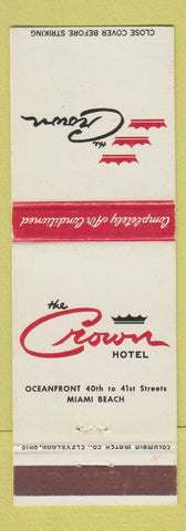 Matchbook Cover - Crown Hotel Miami Beach FL