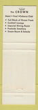 Matchbook Cover - Crown Hotel Miami Beach FL