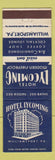 Matchbook Cover - Hotel Lycoming Williamsport PA