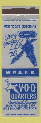 Matchbook Cover - Wright Patterson Air Force Base VOQ Quarters WEAR