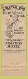 Matchbook Cover - Benjamin Franklin Hotel Philadelphia PA