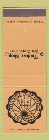 Matchbook Cover - California State College Los Angeles CA Trident Shop