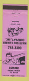 Matchbook Cover - Matteson Lumber
