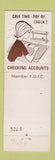 Matchbook Cover - First National Bank Oconto WI WEAR