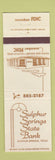 Matchbook Cover - Sulphur Springs State Bank TX