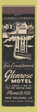 Matchbook Cover - Glenrose Motel New Orleans LA