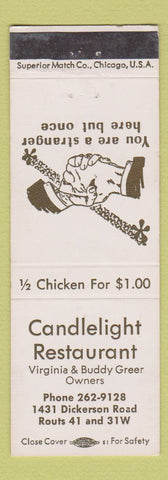 Matchbook Cover - Candlelight Restaurant