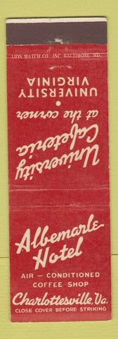 Matchbook Cover - Albemarle Hotel Charlottesville VA