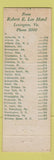 Matchbook Cover - Hotel Robert E Lee Lexington VA