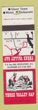 Matchbook Cover - Three Valley Gap Ghost Town Motel Revelstoke BC WORN
